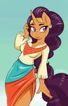  2016 absurd_res ambris anthro anthrofied clothed clothing ear_piercing equine female friendship_is_magic gradient_background hair hi_res horn long_hair mammal my_little_pony piercing purple_eyes purple_hair saffron_masala_(mlp) simple_background smile solo unicorn 