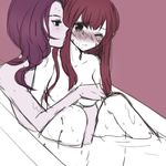  asymmetrical_hair atobesakunolove bathing blush breast_press breasts brown_eyes brown_hair cleavage collarbone collarbone_visible_through_hair couple covering covering_breasts crotch_rub d.va_(overwatch) dark_skin eyebrows_visible_through_hair facepaint facial_mark hand_on_another's_crotch long_hair looking_at_another medium_breasts medium_hair mole mole_under_eye multiple_girls multiple_monochrome nude one_eye_closed overwatch purple_background purple_eyes purple_hair shared_bathing short_hair simple_background sitting sitting_on_person sketch sombra_(overwatch) tears tub wet whisker_markings yuri 