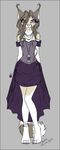  2013 big_ears cat clothing dress felidre_(artist) felidre_(character) feline fish_bone flat_colors hair invalid_color jewelry long_hair mammal necklace piercing purple_eyes 