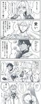  androgynous bridal_veil chain check_translation child_gilgamesh comic cosplay dark_skin dark_skinned_male earrings enkidu_(fate/strange_fake) fate/grand_order fate/prototype fate/prototype:_fragments_of_blue_and_silver fate/strange_fake fate_(series) gaijin_4koma gilgamesh gilgamesh_(caster)_(fate) greyscale hair_bun hair_intakes highres jewelry lock long_hair monochrome multiple_boys nero_claudius_(bride)_(fate) nero_claudius_(bride)_(fate)_(cosplay) nero_claudius_(fate)_(all) ozymandias_(fate) padlock robe short_hair smile takashi_(huzakenna) translation_request veil weapon 