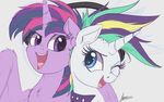  blue_eyes duo equine female feral friendship_is_magic fur hair horn mammal my_little_pony ncmares open_mouth purple_eyes purple_fur purple_hair simple_background smile teeth tongue twilight_sparkle_(mlp) unicorn winged_unicorn wings 