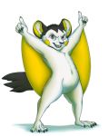  2016 5_fingers 5_toes alpha_channel anthro black_claws black_fur black_nose claws digital_drawing_(artwork) digital_media_(artwork) emolga fur looking_at_viewer lurry nintendo open_mouth open_smile pok&eacute;mon pok&eacute;mon_(species) pok&eacute;morph pose purple_eyes raised_index_finger simple_background smile standing toe_claws toes transparent_background video_games white_fur yellow_cheeks yellow_fur 