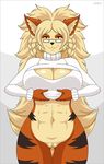  2017 animated anthro arcanine big_breasts bottomless breasts canine clothed clothing digital_media_(artwork) evov1 female keyhole_turtleneck looking_at_viewer mammal nintendo nipples pok&eacute;mon pussy solo sweater video_games 