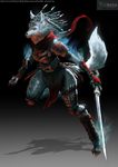  2017 action_pose anthro armor beads better_version_at_source black_background black_nose bone braided_hair breasts canine claws clothed clothing detailed digital_media_(artwork) digitigrade dota ear_piercing eyeliner fan_character female fluffy fluffy_tail front_view full-length_portrait fully_clothed fur gauntlets gloves glowing glowing_eyes grey_fur hair hi_res kevin_yeo knee_pads leather leather_armor logo loincloth makeup mammal mane melee_weapon orange_eyes piercing poleyn portrait raised_leg runes running scarf seax shaded shadow sharp_claws shoulder_guards simple_background small_breasts solo spikes sword teazlyn toe_claws tribal url vhoul video_games weapon winingas wolf 