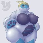  anthro anthrofied areola arthropod belly big_breasts big_butt black_skin blonde_hair blue_skin breasts butt chest_tuft crab crabominable crustacean erect_nipples female fur grey_eyes hair huge_breasts looking_back marine multicolored_skin navel nintendo nipples nude overweight overweight_female pok&eacute;mon posexe pussy simple_background solo thick_thighs tuft video_games voluptuous watermark white_background white_fur wide_hips 