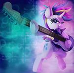  2017 blue_eyes electric_guitar equine female friendship_is_magic guitar hair hi_res horn looking_at_viewer mammal multicolored_hair musical_instrument my_little_pony rarity_(mlp) solo thediscorded unicorn 