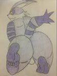  anthro balls big_butt big_the_cat butt cat feet feline fur huge_butt looking_back male mammal multicolored_fur nude overweight purple_fur simple_background solo sonic_(series) white_background 