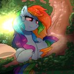  2017 absurd_res equine eyelashes female feral friendship_is_magic hair hi_res long_hair madacon mammal multicolored_hair multicolored_tail my_little_pony pegasus pillow pink_eyes rainbow_dash_(mlp) rainbow_hair rainbow_tail solo tree wings 