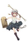  :o aqua_eyes boots brown_footwear brown_gloves fingerless_gloves full_body gloves gloves_removed goggles goggles_on_headwear highres jacket jacket_removed looking_at_viewer official_art princess_principal princess_principal_game_of_mission red_hair running screwdriver solo tina_flywheel toolbox transparent_background whistle white_gloves wrench 