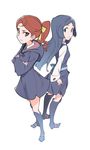  2girls barbara_parker hanna_england little_witch_academia long_hair multiple_girls simple_background tagme 