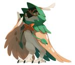  2017 ambiguous_gender anthro avian beak biped black_beak bluekomadori brown_feathers decidueye digital_media_(artwork) digital_painting_(artwork) digitigrade feathered_wings feathers front_view full-length_portrait green_feathers looking_at_viewer mask_(marking) multicolored_feathers nintendo nude pok&eacute;mon portrait pseudo_clothing shadow simple_background smile solo standing talons video_games white_background white_feathers white_skin winged_arms wings yellow_eyes 