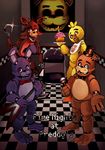  2017 animatronic avian bear bird bonnie_(fnaf) bow_tie canine chica_(fnaf) chicken cupcake_(fnaf) five_nights_at_freddy&#039;s fox foxy_(fnaf) freddy_(fnaf) golden_freddy_(fnaf) group hat hi_res lagomorph machine mammal rabbit robot scrumprabbit top_hat video_games 