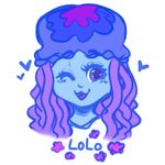  &lt;3 chibi cute female ghostcritter_(artist) humanoid icon jellyfish lolo_(character) marine one_eye_closed purple_eyes smile solo tentacles wink 