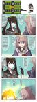  2girls 4koma ? black_eyes black_hair blue_eyes card comic girls_frontline glowing halo highres long_hair monster_reborn multiple_girls one_side_up ouroboros_(girls_frontline) pink_hair playing_card spoilers st_ar-15_(girls_frontline) surprised translated twintails xiujia_yihuizi yuu-gi-ou 