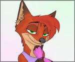  2016 anthro caltro canine clothing disney eyebrows fingerless_gloves fox girly gloves male mammal nick_wilde smile solo zootopia 