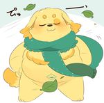  canine chibi convenient_censorship cusith dog hyaku1063 male mammal nude overweight scarf slightly_chubby tokyo_afterschool_summoners 