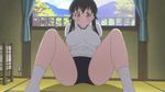 00s 1girl animated animated_gif buruma kanokon minamoto_chizuru socks solo spread_legs thighs underwear window 