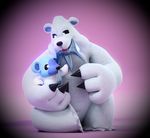  2015 3_fingers 3d_(artwork) ambiguous_gender anthro bear beartic biped black_claws black_nose black_sclera blue_body carrying claws cub cubchoo digital_media_(artwork) duo fangs front_view fur holding_character ice icicle looking_at_another looking_down mammal muzzle_(marking) nintendo nude open_mouth open_smile pink_background pok&eacute;mon simple_background sitting size_difference smashingrenders smile soft_focus video_games white_eyes white_fur young 