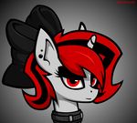  bow clothing collar equine horn intersex lilith_(zajice) mammal my_little_pony piercing red_eyes solo tarantuloo unicorn 