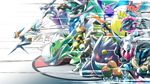  antennae blue_eyes crobat crossed_arms darkrai deoxys dugtrio electrode flying from_side gen_1_pokemon gen_2_pokemon gen_3_pokemon gen_4_pokemon gen_6_pokemon gen_7_pokemon gengar gradient gradient_background greninja grin highres legendary_pokemon lucario mega_gengar mega_lopunny mega_lucario mega_pokemon mega_sceptile ninjask noivern open_mouth pheromosa pink_eyes poke_ball pokemon pokemon_(creature) red_eyes rock sceptile sharp_teeth shiitake_taishi shiny smile speed_lines spikes talonflame teeth third_eye v-shaped_eyebrows weavile white_background yellow_eyes 