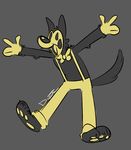  2017 anthro bendy_and_the_ink_machine black_body black_fur boris bow_tie canine clothing comic fur gloves male mammal oddlydelirious teeth wolf 
