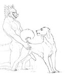  2015 all_fours anal anal_penetration anthro anthro_on_feral anthro_penetrating_feral bestiality canine cum cum_drip cum_on_ground dog doggystyle dragon dripping duo feral fiest from_behind_position interspecies kneeling looking_back male male/male male_penetrating mammal penetration reptile scalie sex size_difference 