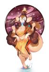  4_arms anthro breasts clothed clothing female fur hair hi_res long_hair mammal monkey multi_arm multi_limb nite primate solo standing wide_hips 