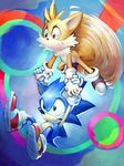  2017 absurd_res ansyp anthro black_nose canine clothing duo footwear fox fur gloves hedgehog hi_res male mammal miles_prower sonic_(series) sonic_the_hedgehog video_games white_fur yellow_fur 