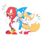  anthro black_nose blue_eyes blush canine clothing dipstick_tail echidna footwear fox fur gloves green_eyes group hedgehog hi_res knuckles_the_echidna mai-pie mammal miles_prower monotreme multicolored_tail purple_eyes smile sonic_(series) sonic_the_hedgehog spikes video_games white_fur yellow_fur 