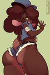  anthro bear clothed clothing female liveforthefunk looking_at_viewer mammal open_mouth smile solo thick_thighs 