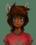  2017 anthro asper_(panzery25) bags_under_eyes bust_portrait canine clothed clothing female fox green_background looking_at_viewer mammal panzery25 portrait signature simple_background solo 