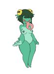  2017 4_fingers absurd_res amphibian anthro big_hands big_thighs biped breasts collaboration colored digital_drawing_(artwork) digital_media_(artwork) female frog full-length_portrait green_hair green_nipples green_pussy green_skin green_tail hair hi_res horizontal_pupils humanoid_hands lewdydo long_tongue medium_breasts nipples non-mammal_breasts nude pink_tongue portrait pussy red_cheeks ribbette_(scribs03) saliva scribs03 short_hair short_tail simple_background slightly_chubby small_waist smile solo standing tongue tongue_out voluptuous white_background 