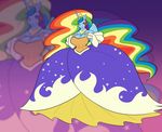  armwear ball_gown ballroom_gown breasts cleavage clothed clothing crown dress elbow_gloves equine friendship_is_magic gloves horn mammal muscular my_little_pony rainbow_dash_(mlp) solo toughset winged_unicorn wings 