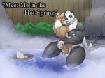  alphamoonlight anal canine dog hot_spring male male/male mammal panda_bear penis public shiba_inu water 