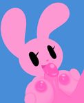  2017 anthro areola big_breasts big_ears blue_background breasts duo erection eyelashes fellatio female fur hand_on_breast holding_breast humanoid_penis lagomorph licking looking_up male male/female mammal mark_m nipples nude open_mouth open_smile oral penis penis_lick pink_fur pink_nose rabbit saliva sex simple_background smile solo_focus titfuck tongue tongue_out 