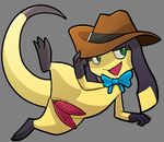  animal_genitalia animal_penis blitzdrachin erection grey_background hat helioptile hemipenes hi_res lizzy_(majp) male mostly_nude multi_penis nintendo penis pok&eacute;mon reptile ribbons scales scalie simple_background slit solo spread_legs spreading video_games yellow_scales 