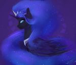  2017 ambiguous_gender blue_eyes blue_hair cosmic_hair crown equine feathered_wings feathers feral friendship_is_magic hair hi_res horn jewelry looking_at_viewer mammal my_little_pony necklace nightmare_moon_(mlp) nightskrill slit_pupils solo winged_unicorn wings 