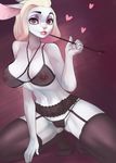  anthro bra breasts camel_toe clothing female garter lagomorph lingerie looking_at_viewer makeup mammal marii5555 nipples rabbit riding_crop sheer_clothing smile solo translucent transparent_clothing underwear whip 