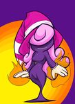  asmallone closed_smile clothing female fire ghost gloves hair hat hi_res humanoid_hands long_hair mario_bros nintendo orange_background paper_mario pink_hair purple_background shadow_siren simple_background smile solo spirit video_games vivian_(mario) witch_hat 