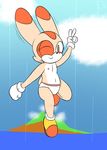  2017 anthro brown_eyes clothing cream_the_rabbit cub digital_media_(artwork) female furfireburst lagomorph looking_at_viewer mammal one_eye_closed panties rabbit smile solo sonic_(series) underwear video_games wink young 