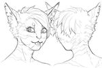  ambiguous_gender anthro daryabler ear_piercing eyelashes feline greyscale looking_at_viewer mammal monochrome piercing sketch solo tongue tongue_out tongue_piercing 