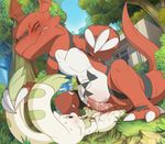  2017 blush cum cum_on_body cum_on_face cumshot digimon ejaculation erection frottage guilmon hi_res male male/male orgasm penis scalie sex terriermon tricksta 