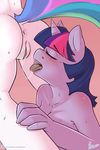  2017 anthro anthrofied anus atane27 butt duo equine eyes_closed female female/female friendship_is_magic hair hi_res horn mammal my_little_pony pussy simple_background tongue tongue_out twilight_sparkle_(mlp) unicorn 
