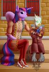  2016 anthro avian chain child clothing crying female friendship_is_magic gryphon my_little_pony of_steam_and_slaves quakehoof sad shackles slave steampunk story story_in_description tears twilight_sparkle_(mlp) young 