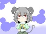  animal_ears blush d-so dress grey_hair jewelry mouse_ears mouse_tail nazrin pendant red_eyes short_hair solo sweatdrop tail touhou 