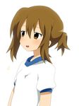  alternate_hairstyle bad_id bad_pixiv_id brown_eyes brown_hair gym_uniform k-on! meiro_(yuu) ponytail short_hair sidelocks solo tainaka_ritsu 