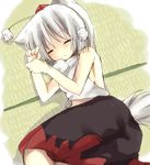  animal_ears bad_id bad_pixiv_id closed_eyes hat inubashiri_momiji kokonidarekairu lying on_side sleeping solo tokin_hat touhou wolf_ears 