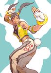  akuneko bunny_tail fighting_stance fingerless_gloves gloves ling_xiaoyu solo tail tekken track_suit twintails 