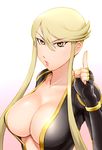  blonde_hair breasts brown_eyes center_opening cleavage fingerless_gloves gloves huge_breasts kasuga_(sengoku_basara) lips long_hair ninja sengoku_basara solo ueyama_michirou 