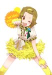  alternate_costume badge button_badge buttons clenched_hand feathers fingerless_gloves gloves hairband k-on! let's_go! one_eye_closed panyas plaid punching short_hair socks solo tainaka_ritsu yellow_gloves yellow_hairband yellow_legwear 